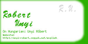 robert unyi business card